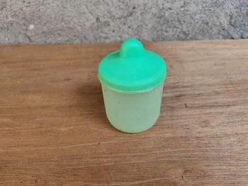 High angle view of drink on table