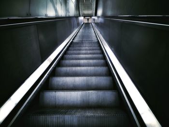 Low angle view of escalator