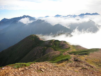 Scenic view of mountains against sky