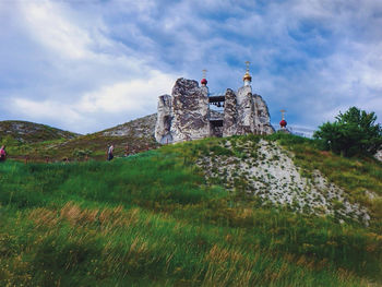 Castle against cloudy sky