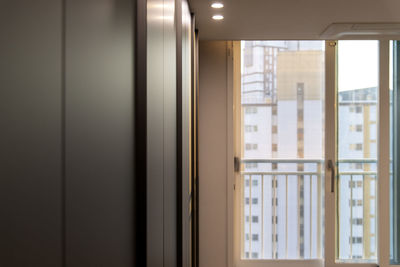 Interior of wall cabinet at home