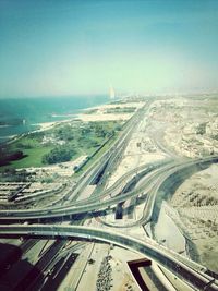 High angle view of road