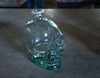 Close-up of drinking glass on table