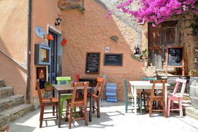 Chairs and tables at dining table