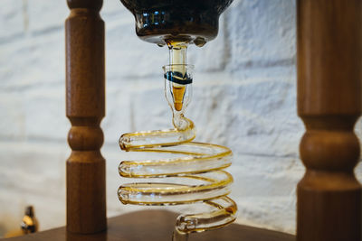 Close-up of illuminated electric lamp