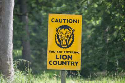 Close-up of warning sign