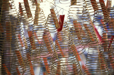 Full frame shot of spiral incenses