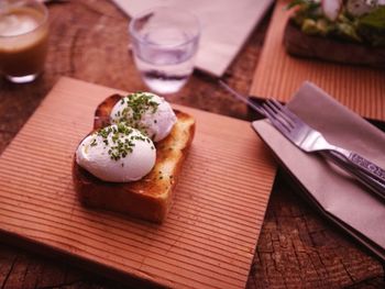 Close-up of food on table