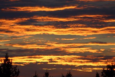 Scenic view of dramatic sky during sunset