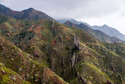 Rough anaga mountain landscape on spanish island tenerife