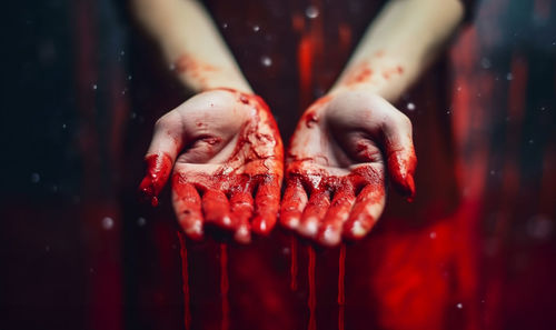 Low section of person in water