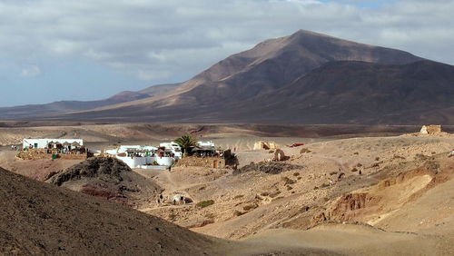 Panoramic view of desert against sky