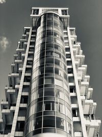 Low angle view of modern building against sky