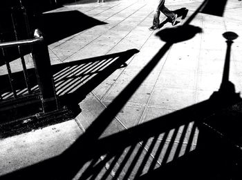 Shadow of woman on wall