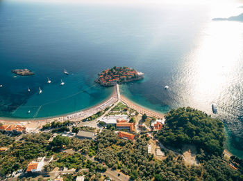 High angle view of sea