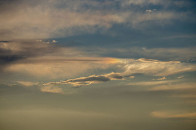 Low angle view of dramatic sky during sunset