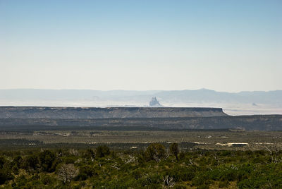 Scenic view of landscape against clear sky