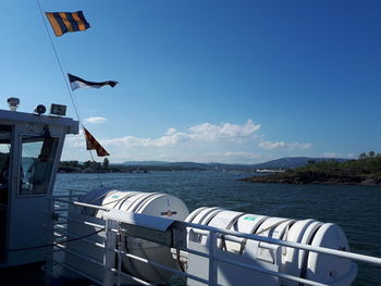 Scenic view of sea against blue sky