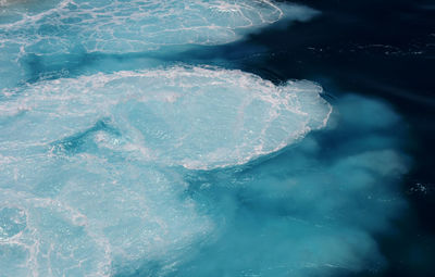 High angle view of frozen sea