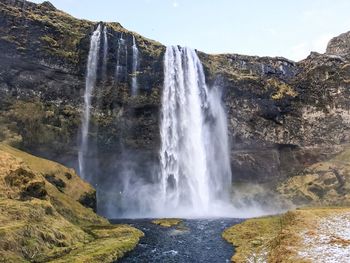 Scenic view of waterfall