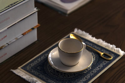Close-up of coffee on table