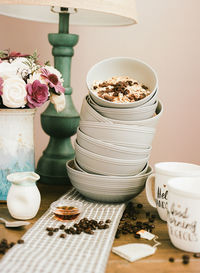 Close-up of food on table