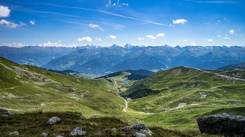 Scenic view of mountains against sky