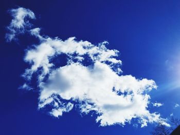 Low angle view of clouds in blue sky