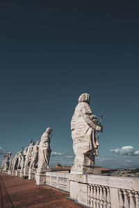 Low angle view of statue against clear sky