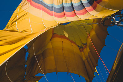 Low angle view of hot air balloon