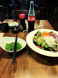 Close-up of food on table