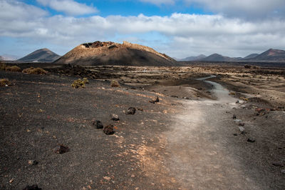 Scenic view of arid landscape against sky