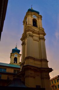 Low angle view of bell tower