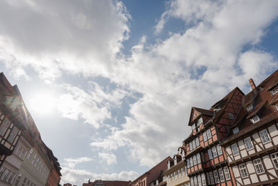 Low angle view of residential building against sky