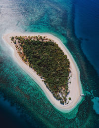 High angle view of boats in sea