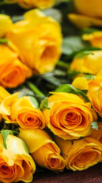 Close-up of yellow rose bouquet