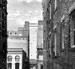 Low angle view of buildings in city