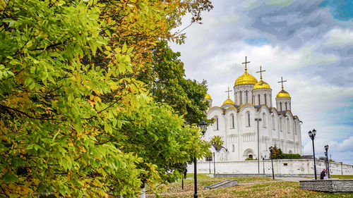 Elegant church in the golden season