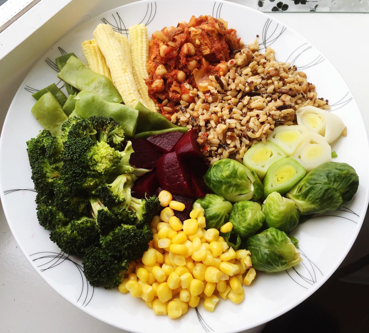 HIGH ANGLE VIEW OF SERVED FOOD