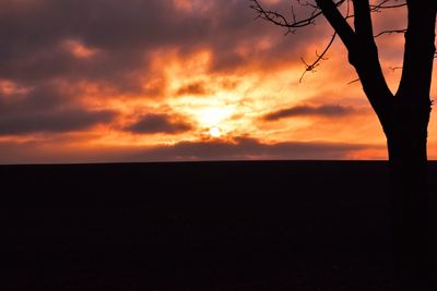 Silhouette of landscape at sunset