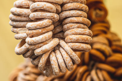 Sushki, traditional russian, also ukrainian and lithuanian, eastern european, sweet bread rings