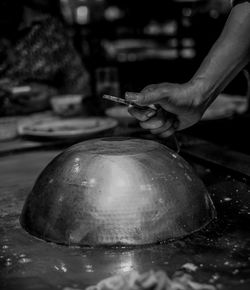 Midsection of person preparing food