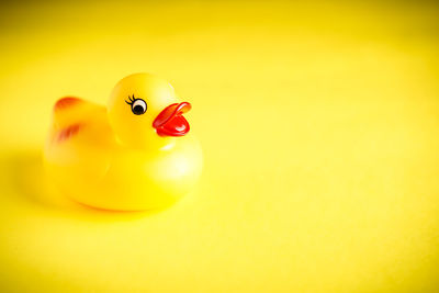 Close-up of yellow toy car