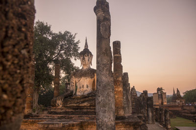 Old ruins of temple against clear sky