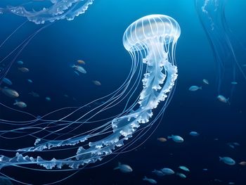 Close-up of jellyfish swimming in sea