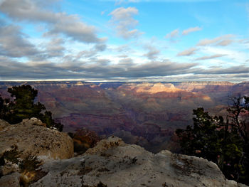 Scenic view of mountains against sky