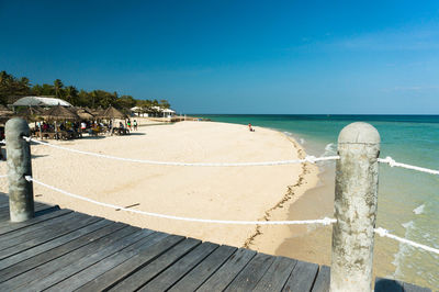 Scenic view of beach against sky