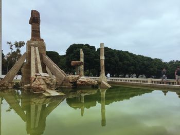 Reflection of building in lake