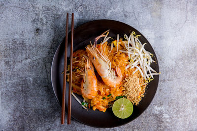 High angle view of food in bowl