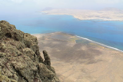 High angle view of shore